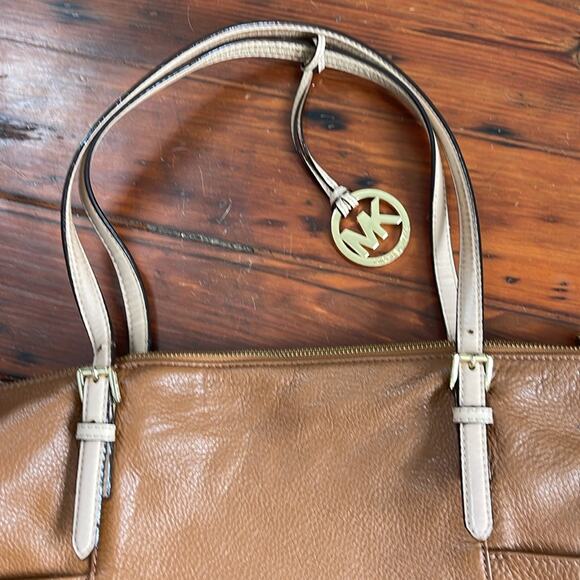 MICHAEL Michael Kors Jet Set soft pebbled leather medium shoulder bag purse - Picture 2 of 7